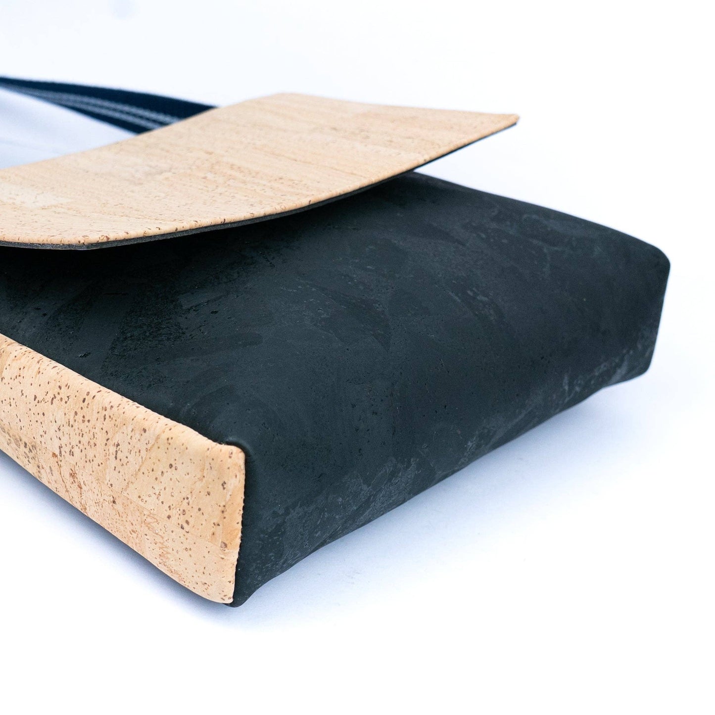 Natural & Black Cork Men's Crossbody Bag