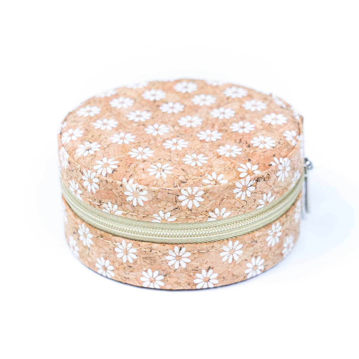 Natural Cork Jewelry Storage Round Box L-1013
