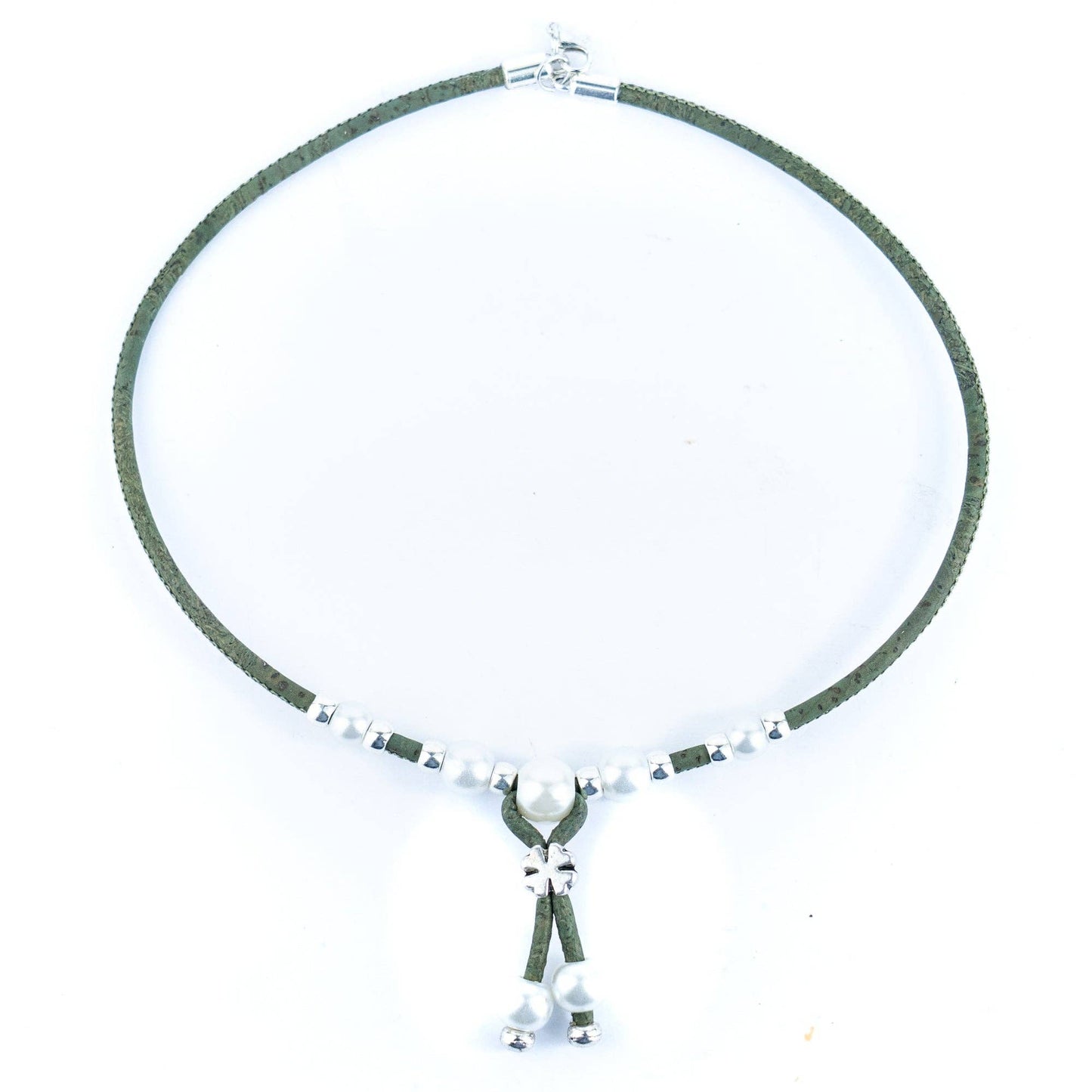 3mm natural colour round cork wire handmade necklace