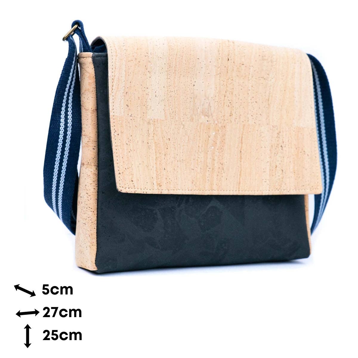 Natural & Black Cork Men's Crossbody Bag