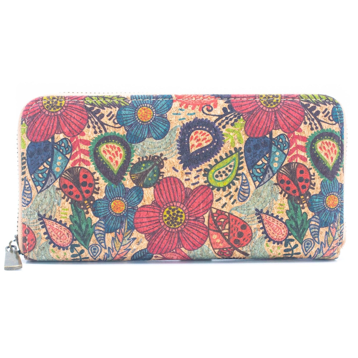 Various patterns natural cork women zipper card wallet- Vega