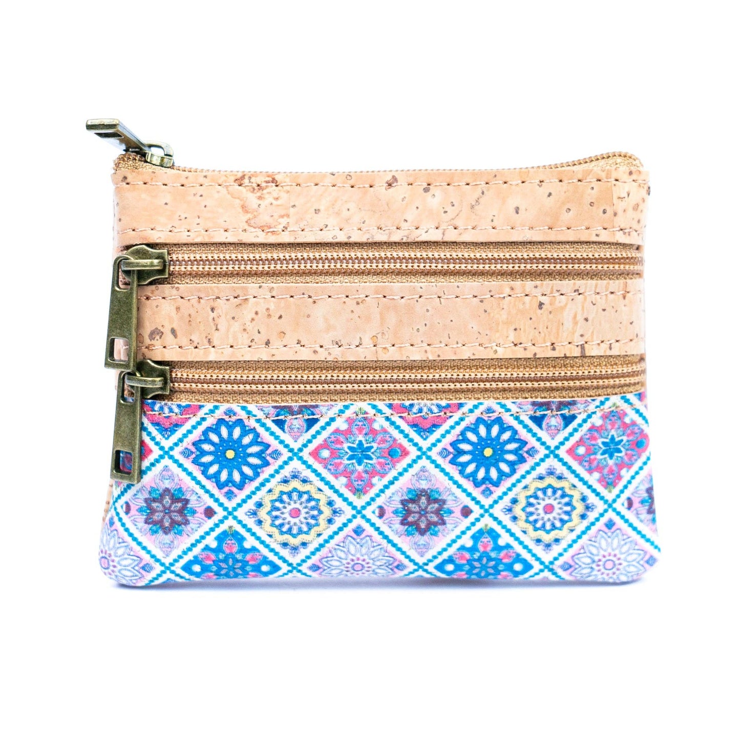 Triple-Zip Ladies' Mini Coin Pouch with Exclusive Printed Designs BAG-2326