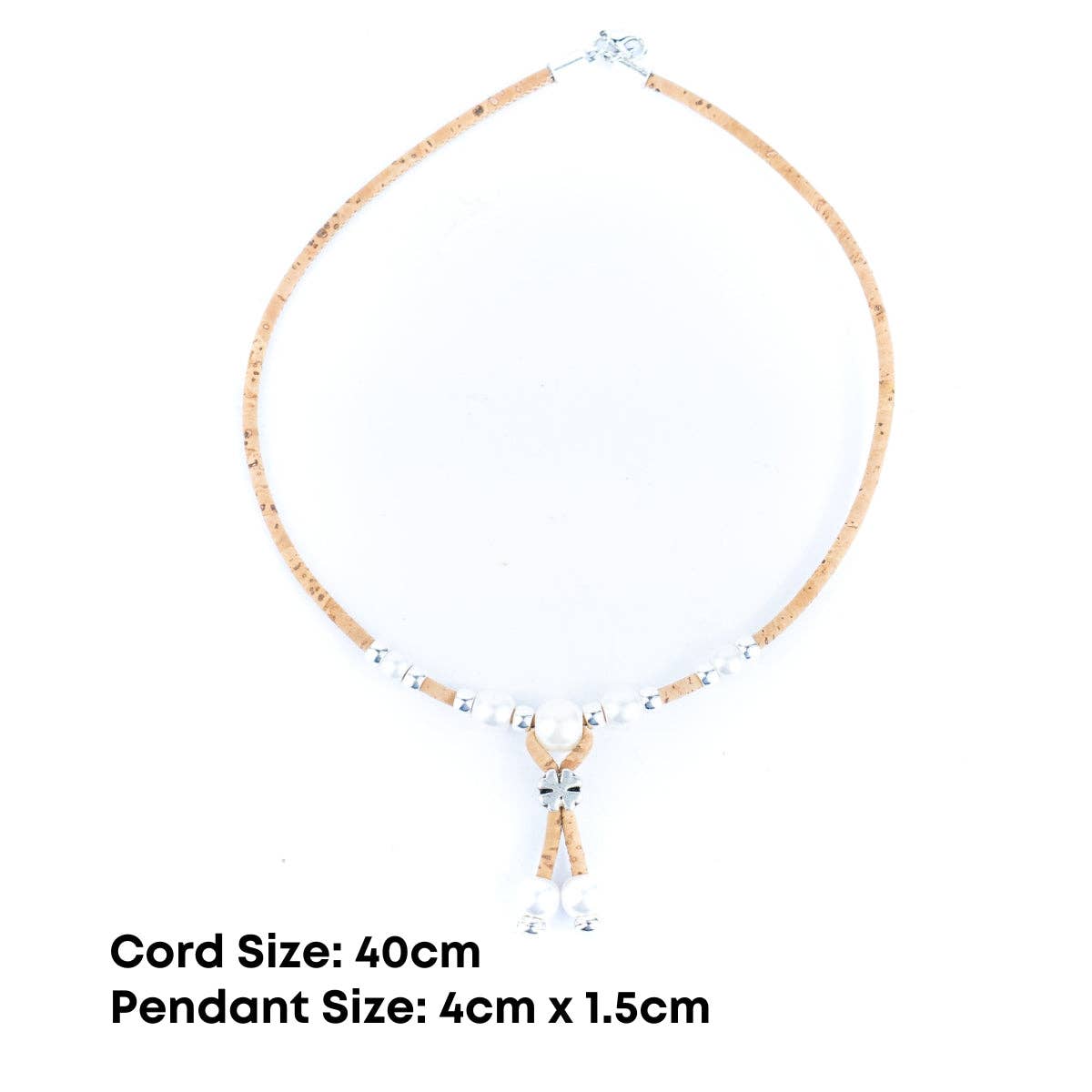 3mm natural colour round cork wire handmade necklace