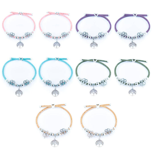 Colorful cork thread and Alloy accessories handmade women's bracelet