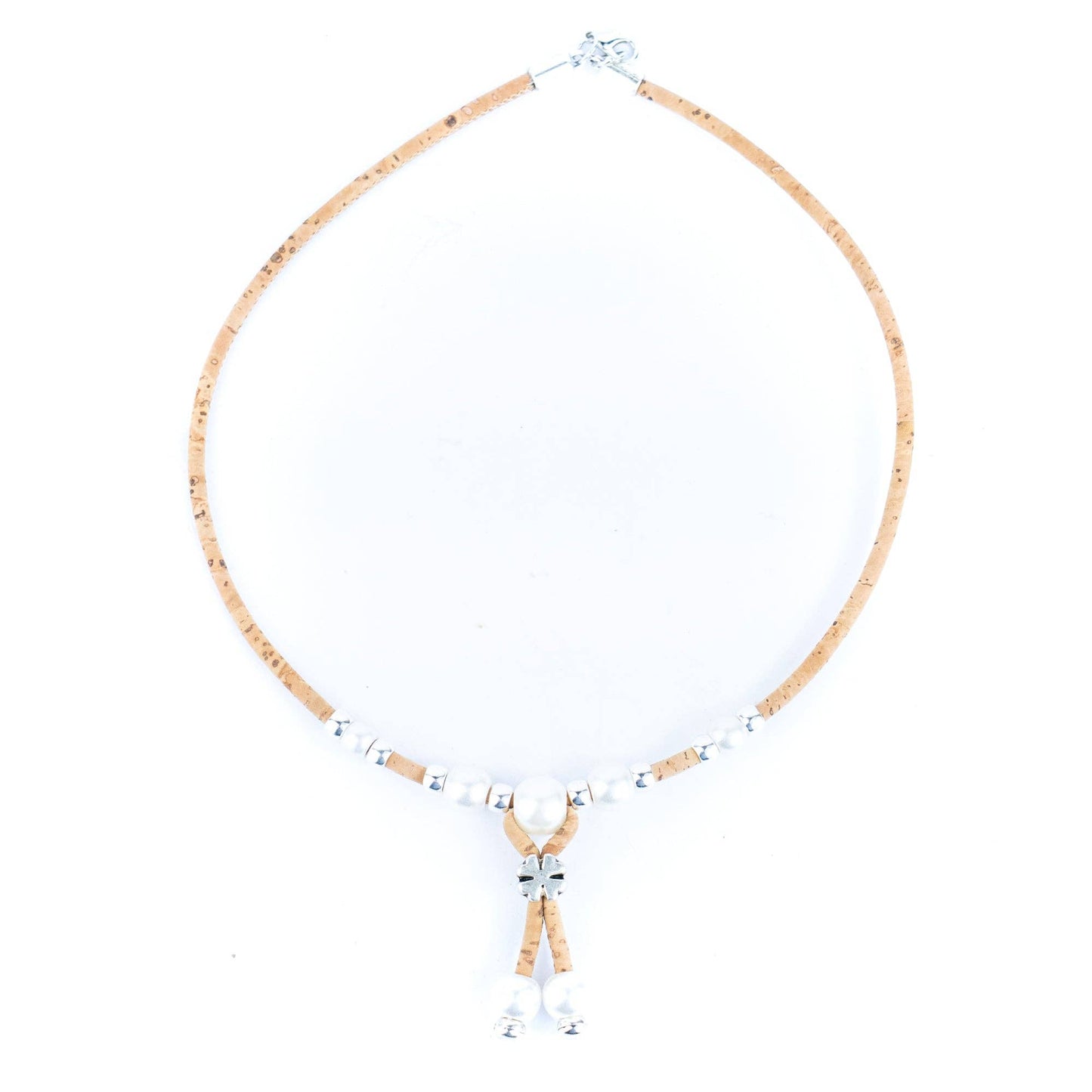 3mm natural colour round cork wire handmade necklace