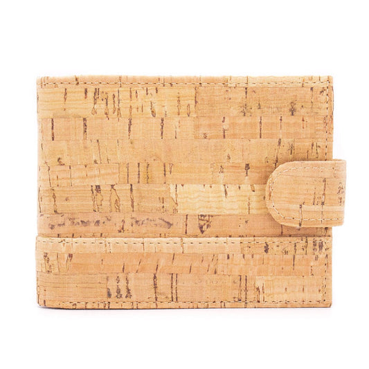 Natural rustic cork wallet for men