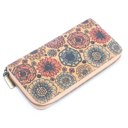 Various patterns natural cork women zipper card wallet- Vega