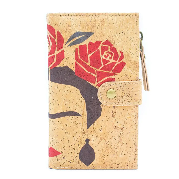 Frida Kahlo Cork Wallet RFID Front View