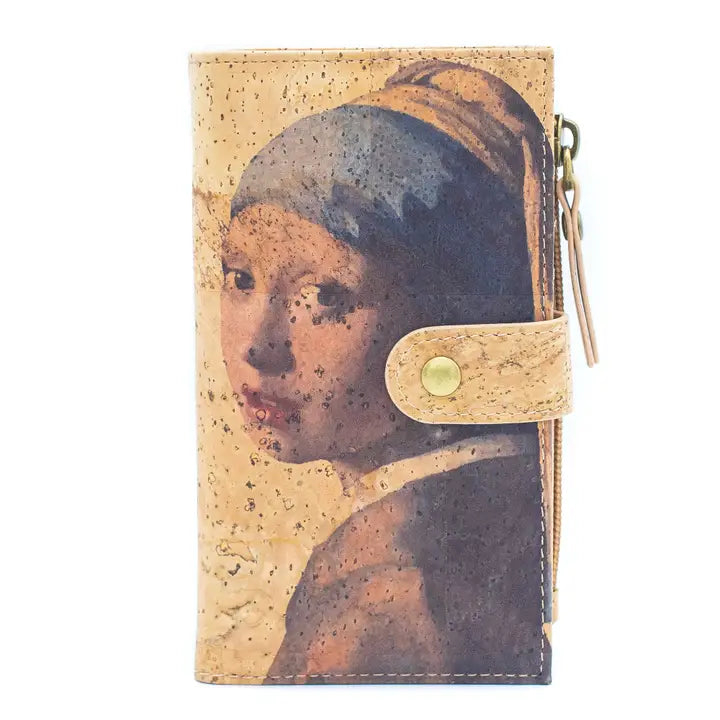 Frida Kahlo Cork Wallet RFID Front View