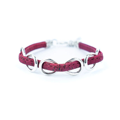 Flat Cork Wire and Alloy Infinity Symbol Handmade Unisex Fashion Bracelet