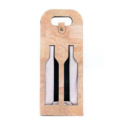 Dual-Bottle Bohemian Cork Wine Carrier and Gift Bag