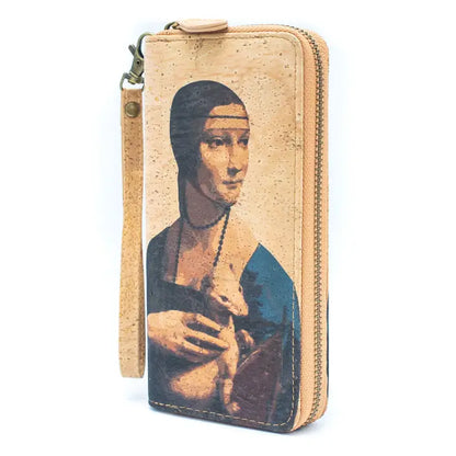 Abstract Frida Art Cork Zipper Wallet