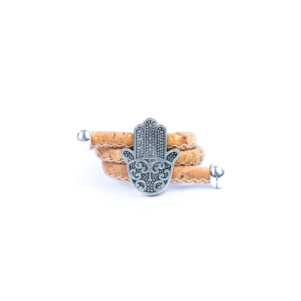 Natural Cork Cord and Alloy Accessories Handmade Rings