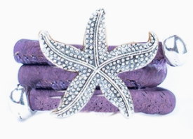 Natural Colored Cork Cord and Starfish Handmade Ring
