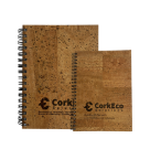 Eco-friendly cork notebooks stacked together