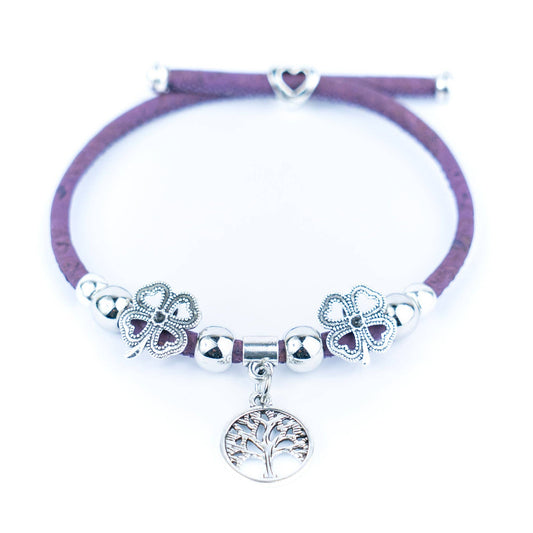 Colorful cork thread and Alloy accessories handmade women's bracelet