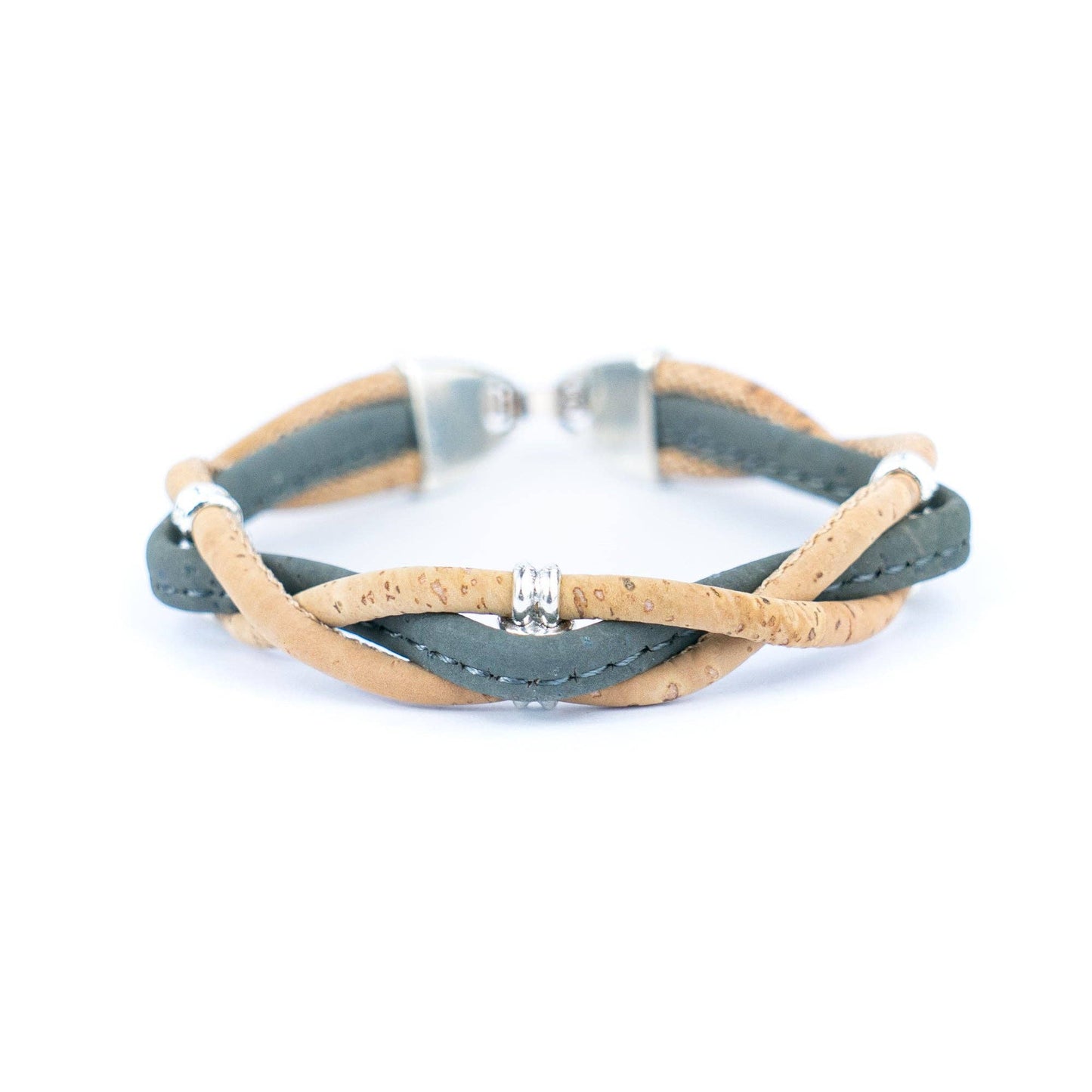 Natural cork and accessories Hand-woven cork bracelet for women