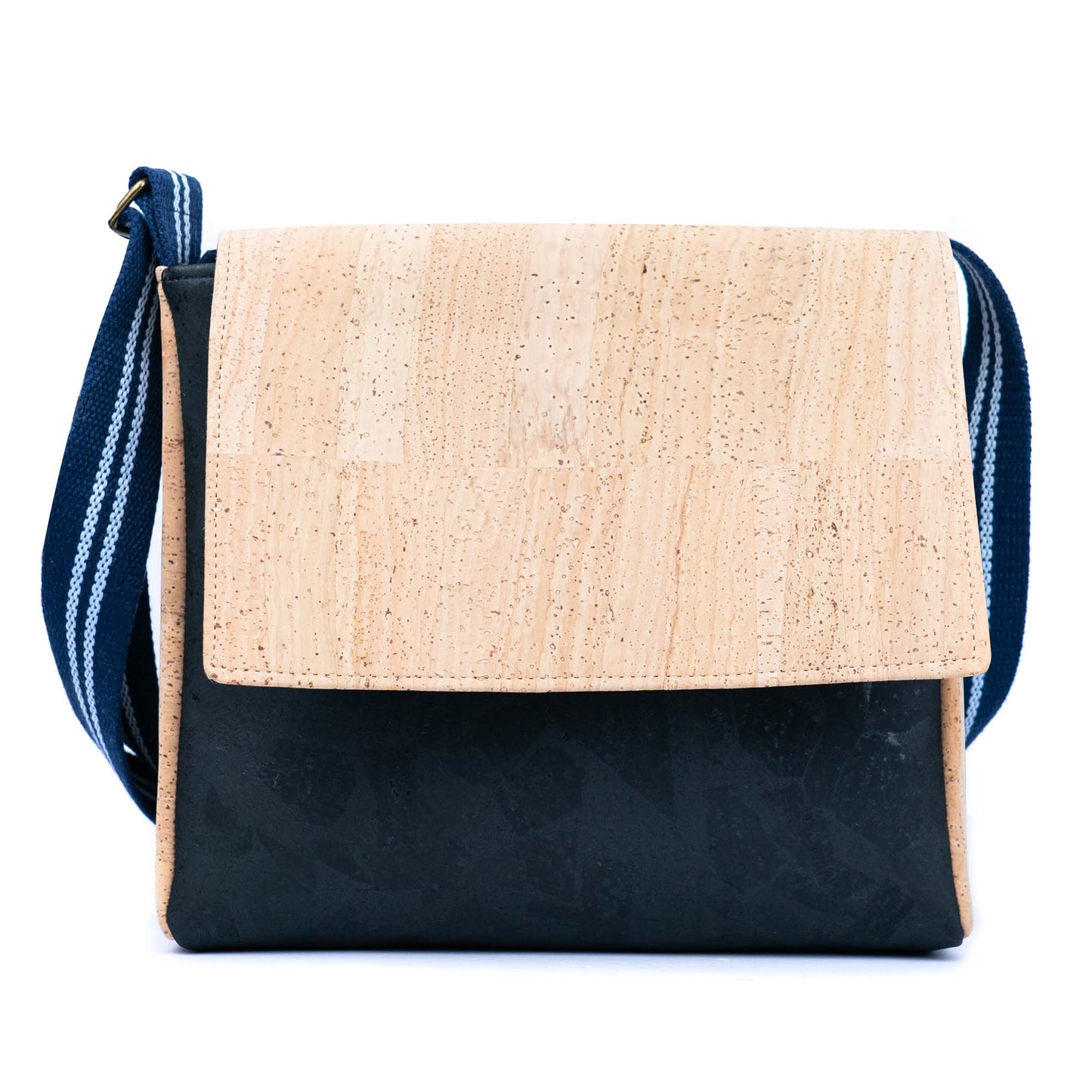Natural & Black Cork Men's Crossbody Bag