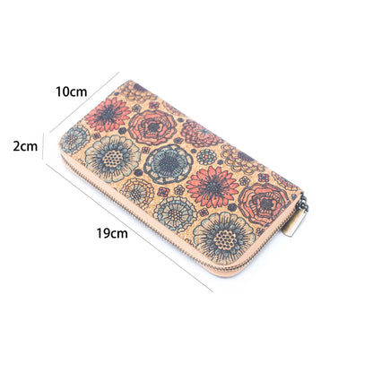 Various patterns natural cork women zipper card wallet- Vega