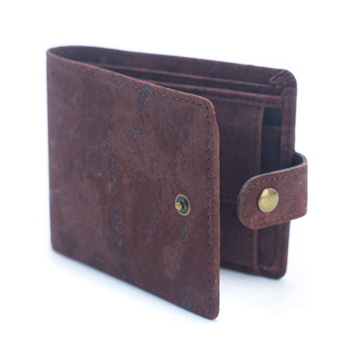 Sleek Bifold Cork Wallet with Snap Button