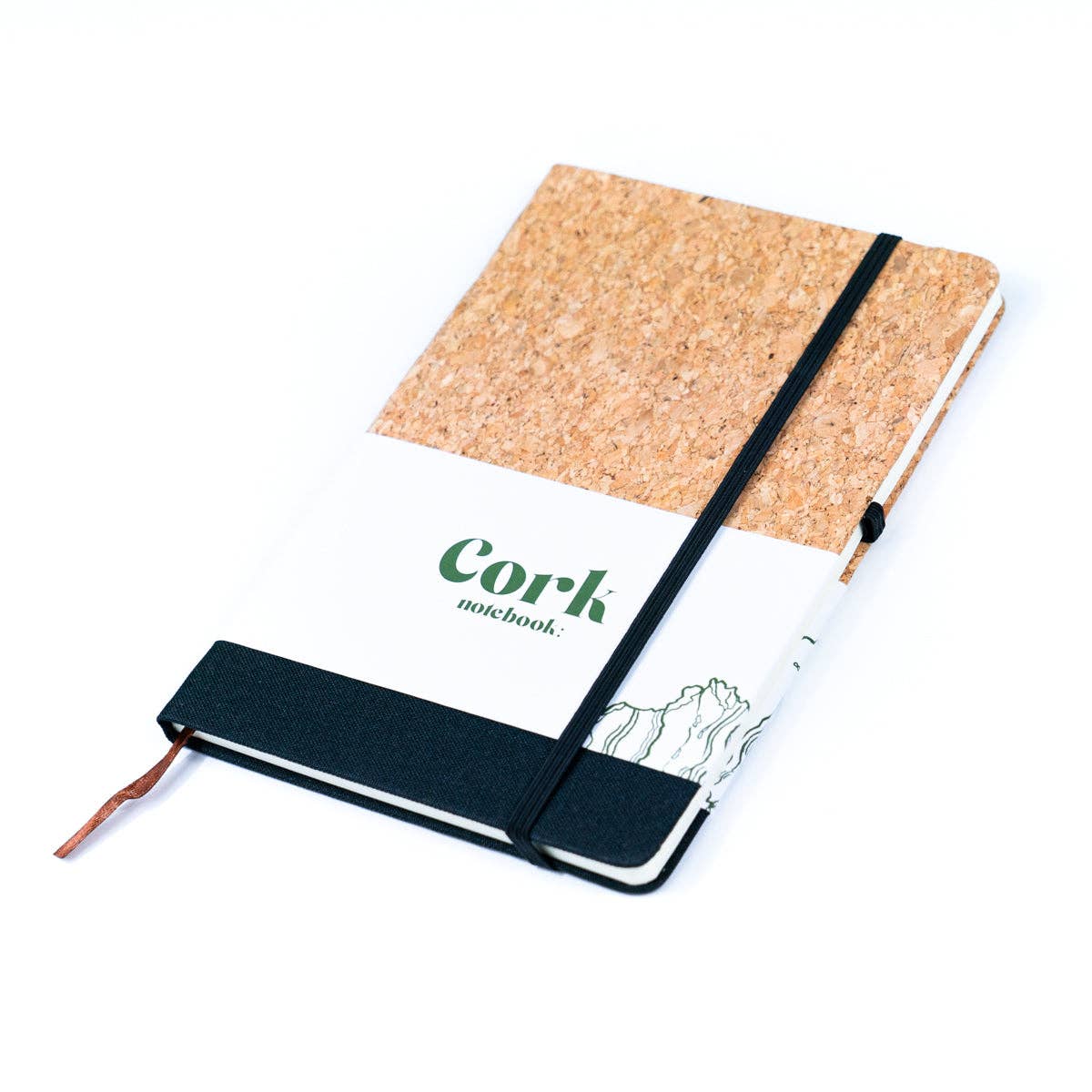Canvas and Cork Fusion Notebook in Black, Gray, Blue, and Gr