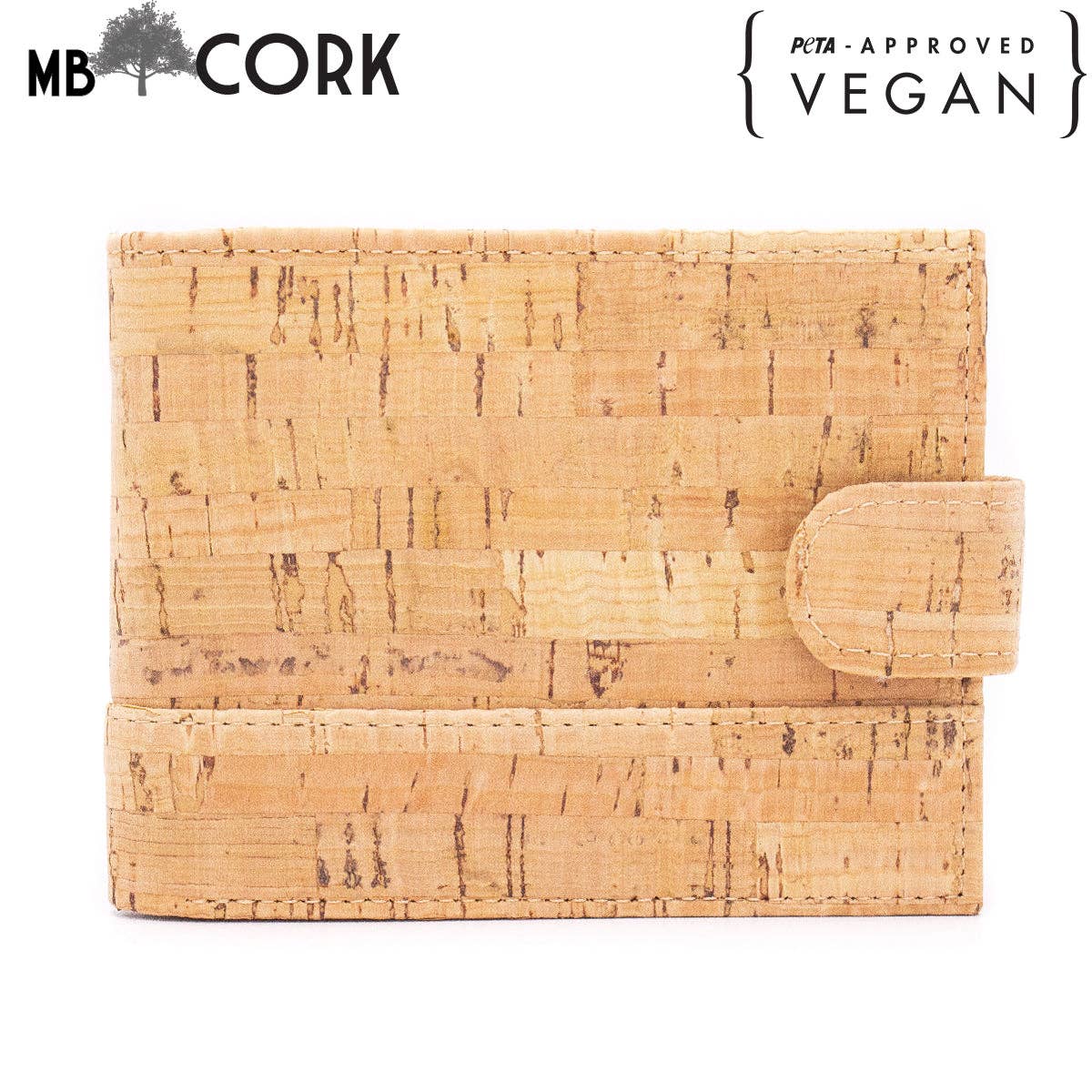 Natural rustic cork wallet for men