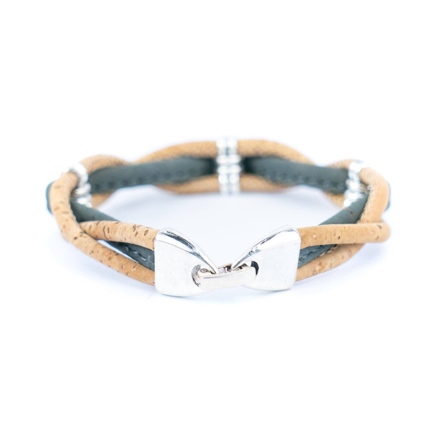 Natural cork and accessories Hand-woven cork bracelet for women