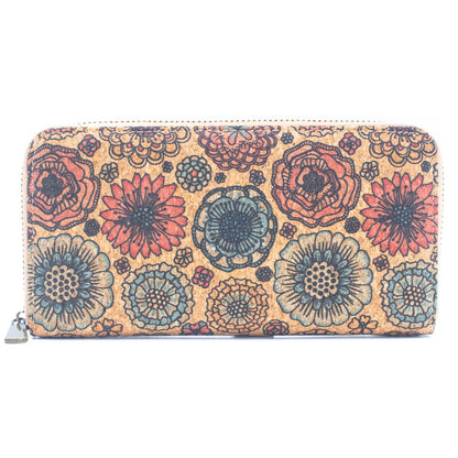 Various patterns natural cork women zipper card wallet- Vega