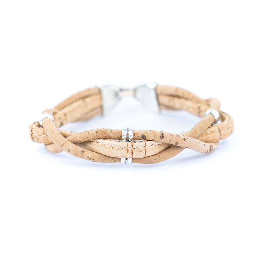 Natural cork and accessories Hand-woven cork bracelet for women