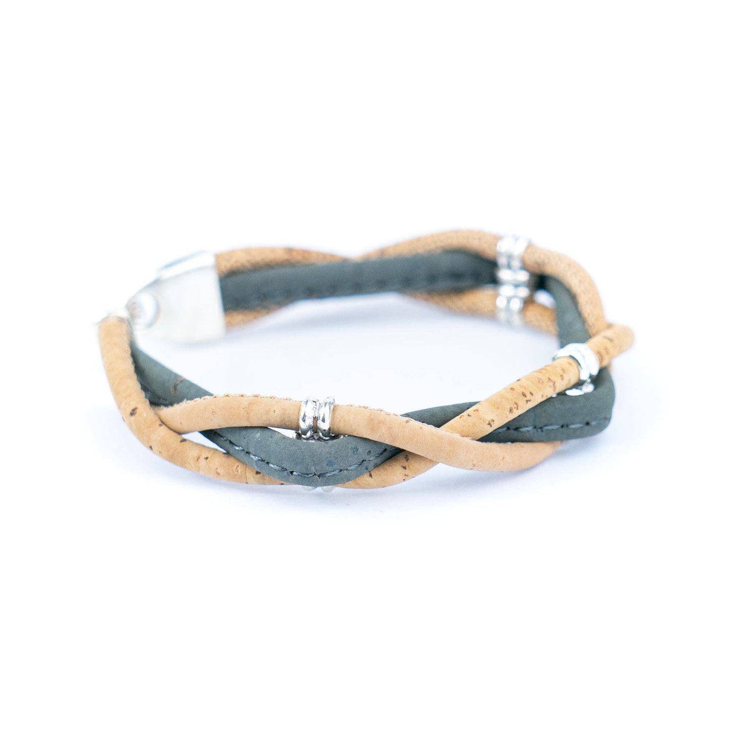 Natural cork and accessories Hand-woven cork bracelet for women