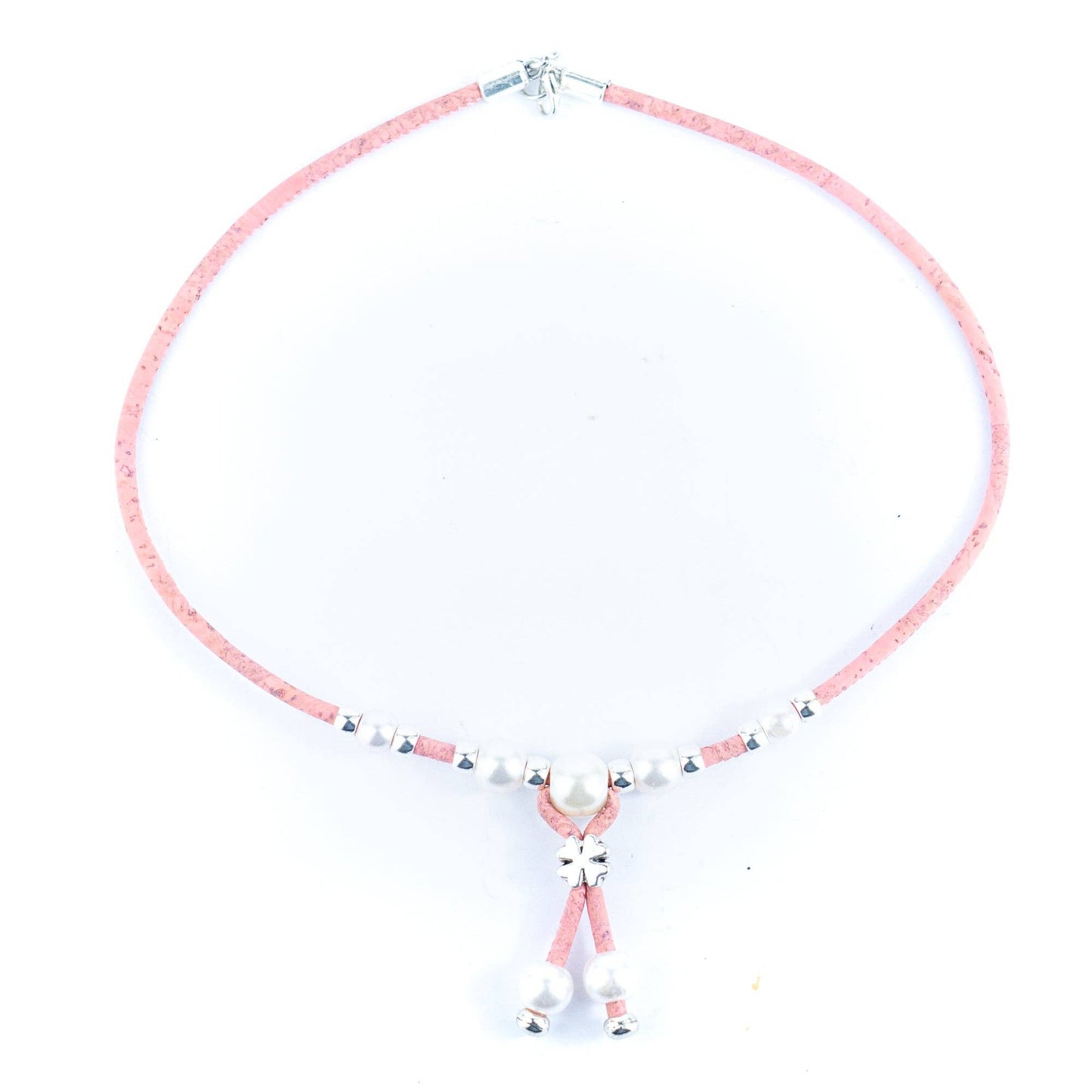 3mm natural colour round cork wire handmade necklace