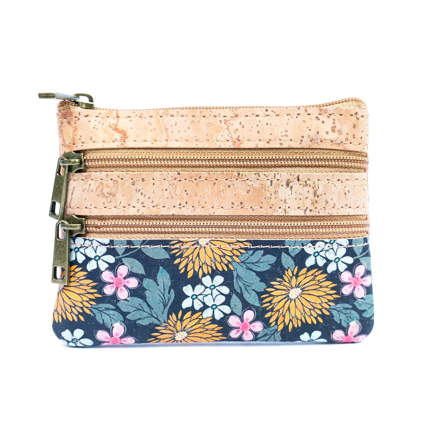 Triple-Zip Ladies' Mini Coin Pouch with Exclusive Printed Designs BAG-2326