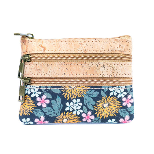 Triple-Zip Ladies' Mini Coin Pouch with Exclusive Printed Designs BAG-2326