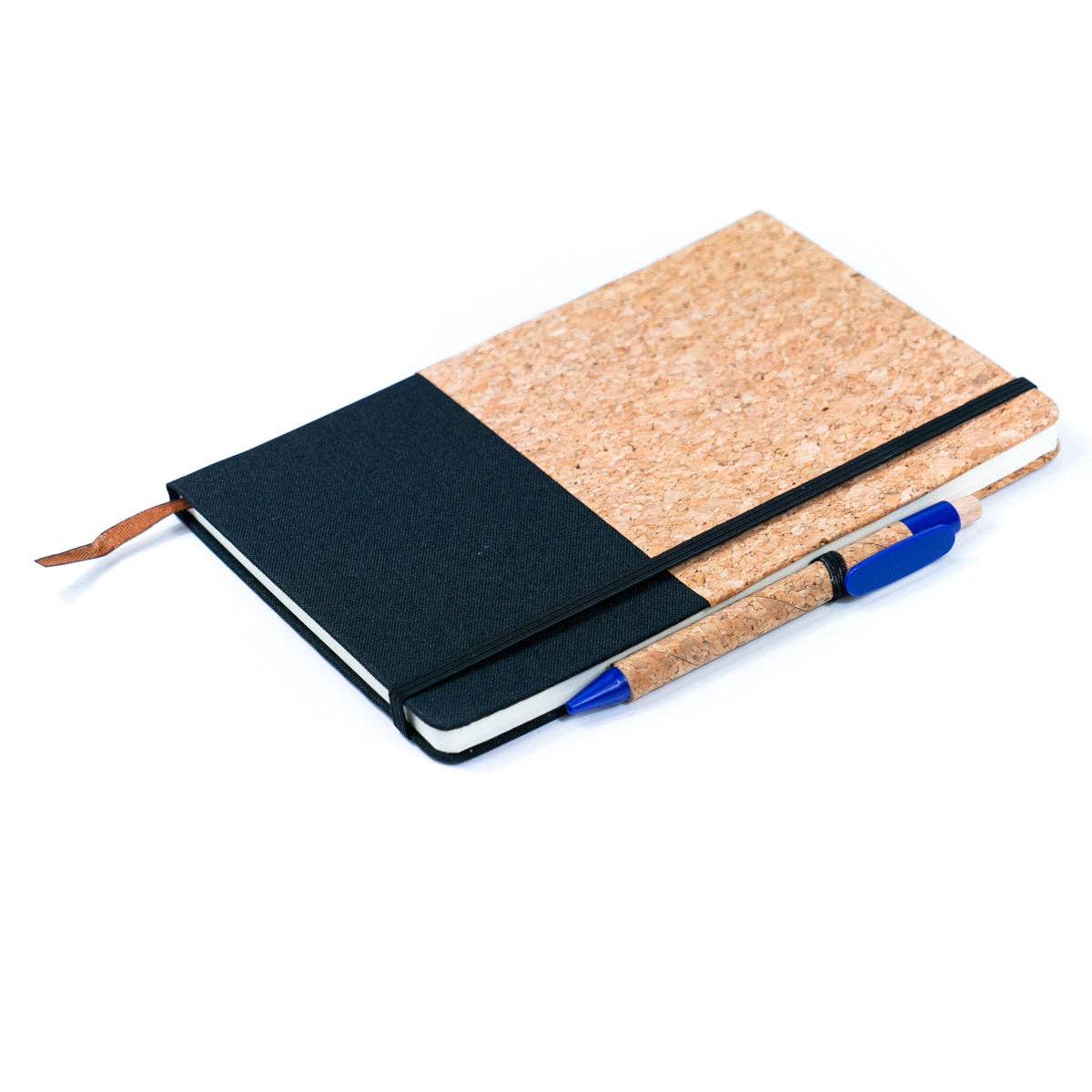 Canvas and Cork Fusion Notebook in Black, Gray, Blue, and Gr