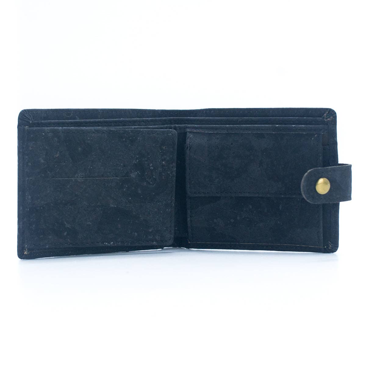Sleek Bifold Cork Wallet with Snap Button
