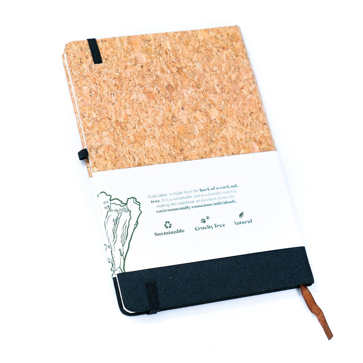 Canvas and Cork Fusion Notebook in Black, Gray, Blue, and Gr