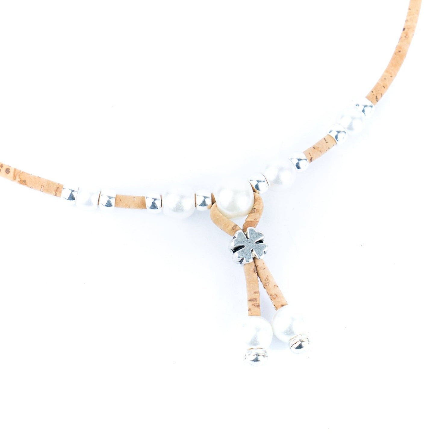 3mm natural colour round cork wire handmade necklace