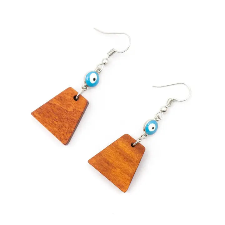 Evil Eyes and Trapezoidal Pendant earrings