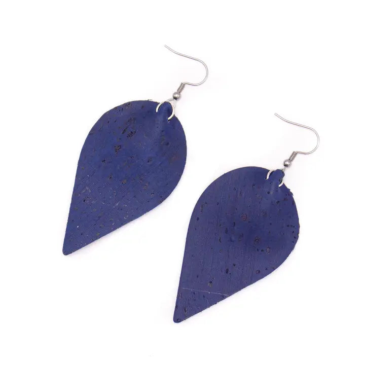 Dark Blue Cork Fabric Shapes For Earrings