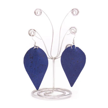 Dark Blue Cork Fabric Shapes For Earrings