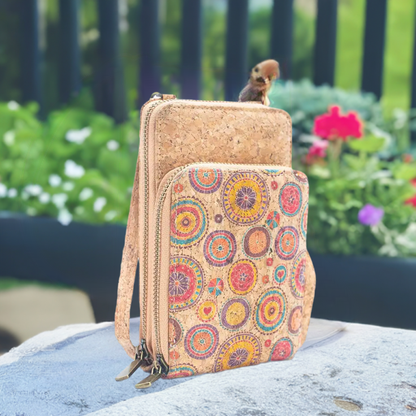 Natural Cork Crossbody Phone Wallet