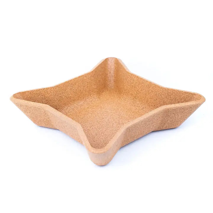 Front view – Natural Cork Storage Tray Star Design
